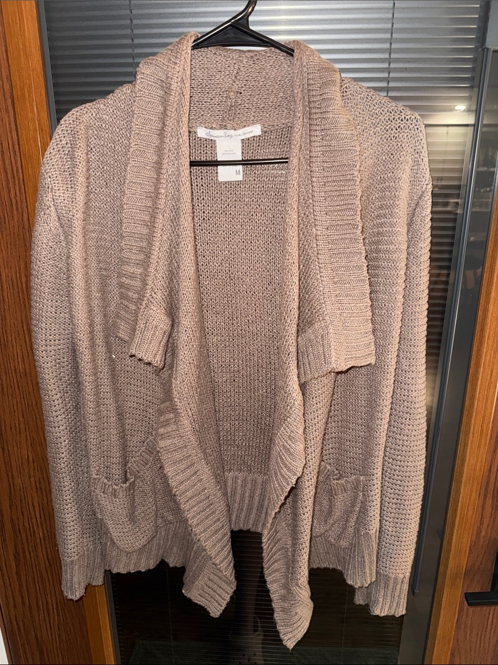 Open-Front Shawl Collar Cardigan Sweater - Dusty Taupe